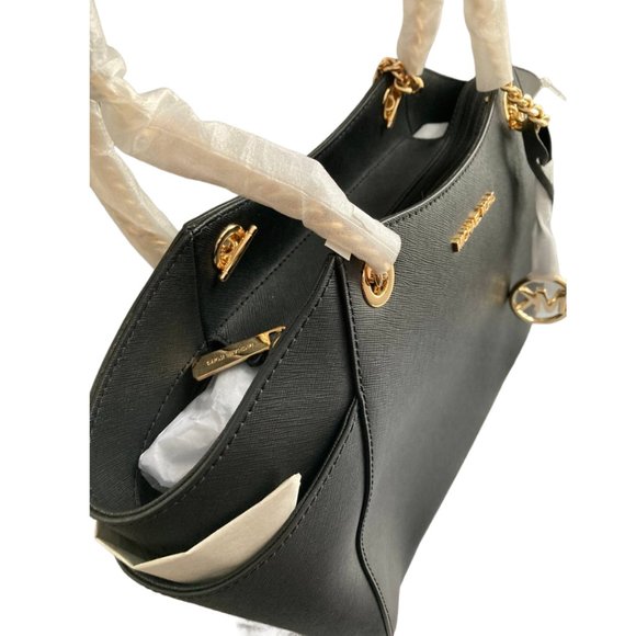 Michael Kors Large Chain Shoulder Tote in Black - Picture 3 of 9